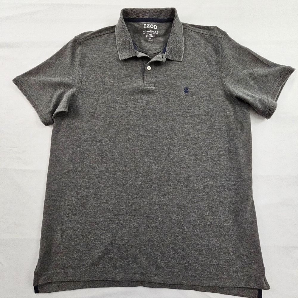 Izod Advantage Performance Gray Short‎ Sleeve Polo Shirt Men's XL